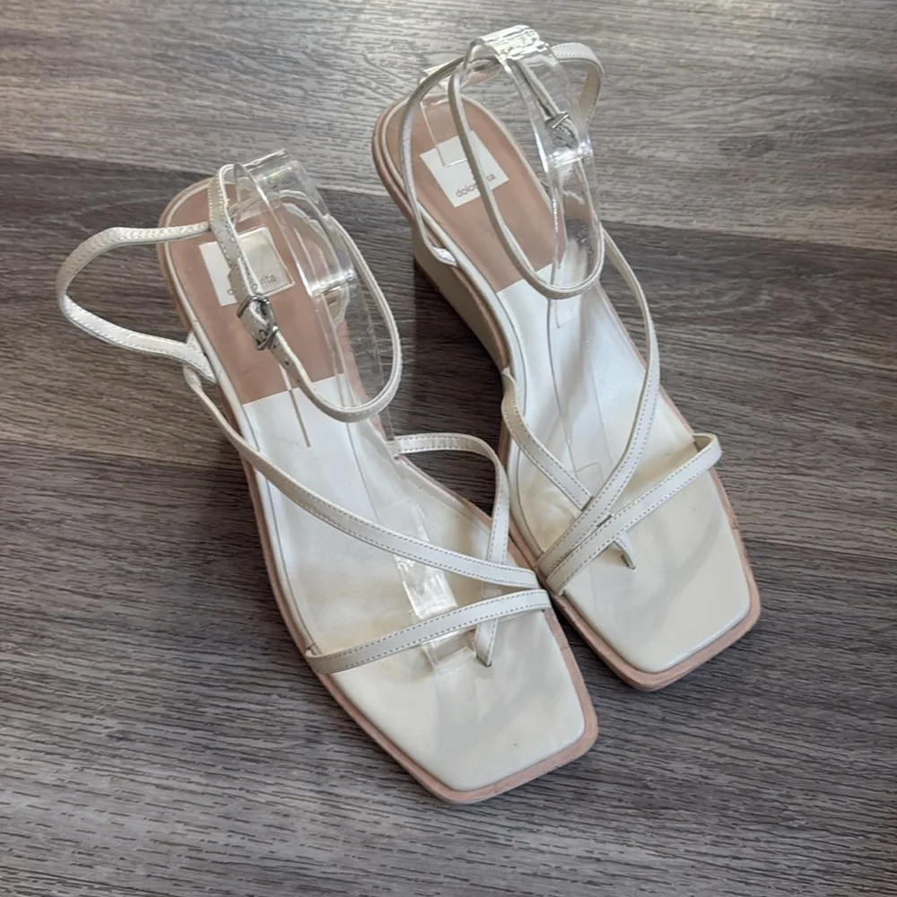 DV by Dolce Vita White Wedge Sandals